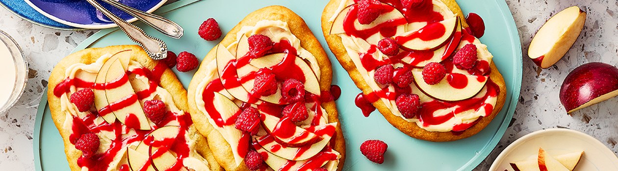 Apple and Raspberry Fried Pastry